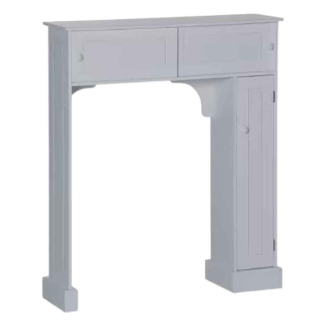 kleankin 834-201V80GY Over the Toilet Cabinet 35 in. W x 41 in. H x 9 in. D Gray Over The Toilet Storage with Adjustable Shelves, Toilet Rack