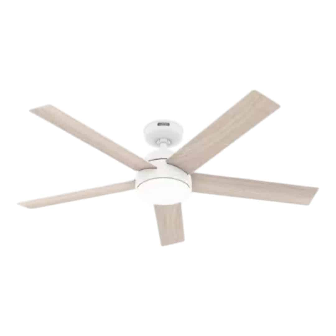 52897 Sierra 52 in. Indoor/Outdoor Porcelain White Ceiling Fan with LED Light Kit and Remote Control