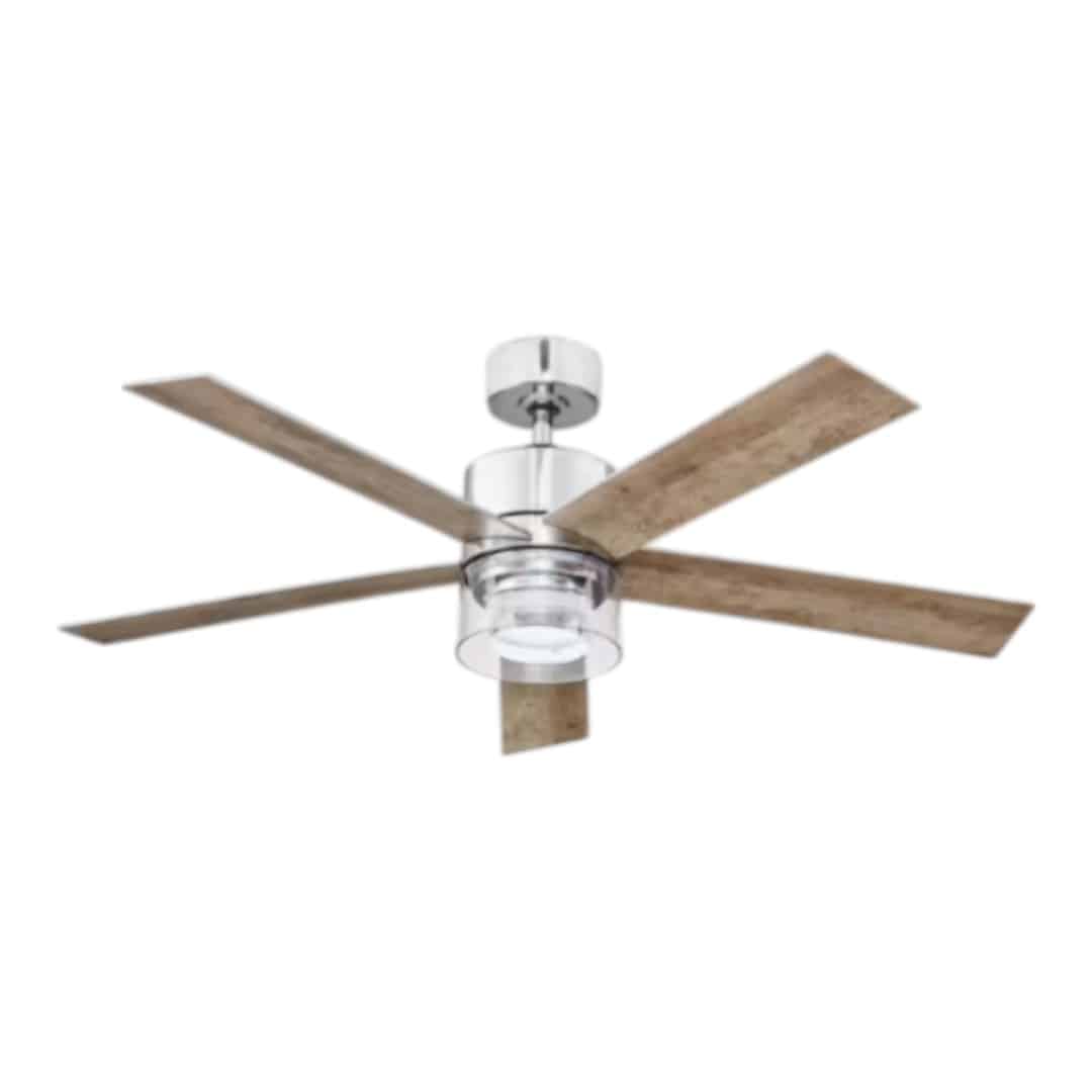 Hampton Bay AK376-CH Crysalis 52 in. Indoor Chrome Ceiling Fan with Bubble Glass with Adjustable White Integrated LED with Remote Included