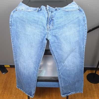 Aéropostale Relaxed Straight Denim Jeans Blue Medium Wash Distressed Men's