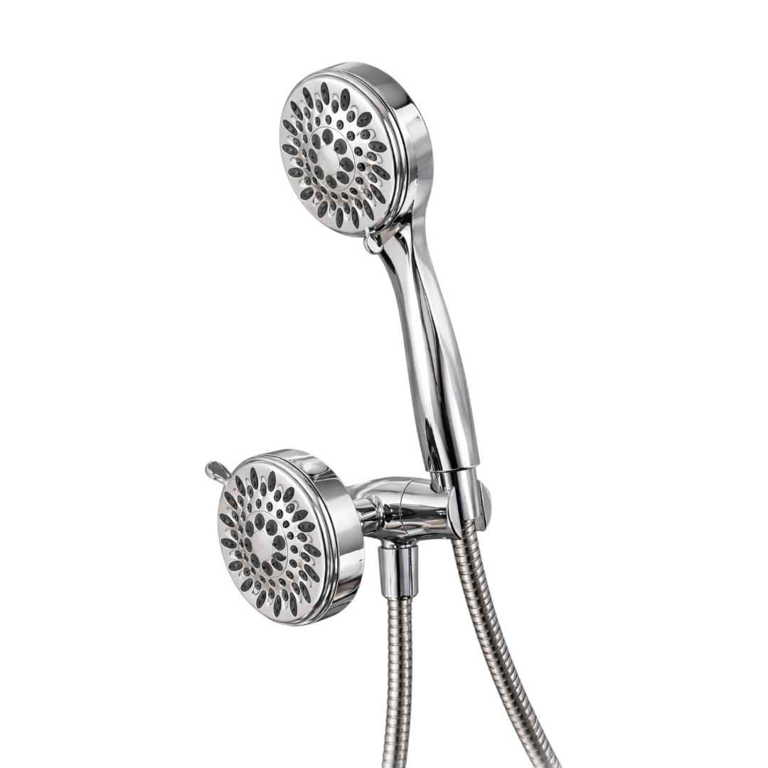 20016 5-Spray Dual Wall Mount Shower Heads 3.75 in. Chrome