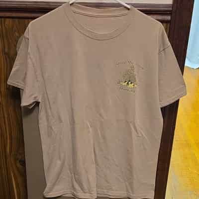 Brown Morel Mushroom Graphic Print Men's Cotton Outdoor Nature T-Shirt