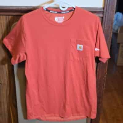 Carhartt Force Burnt Orange Relaxed Fit Men's Knit Cotton Pockt T-Shirt Size M
