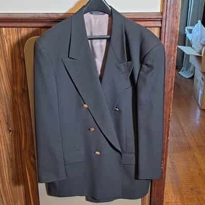 Christian Dior Black Double-Breasted Six-Button Peak Lapel Blazer Men