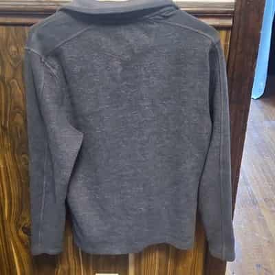 eddie-bauer-gray-1-4-zip-collared-pullover-sweatshirt-knit-size-s