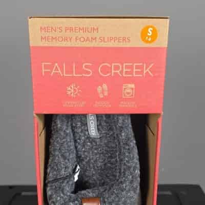 Falls Creek Men's Moccasin Memory Foam Slippers Gray Indoor Outdoor 7-8