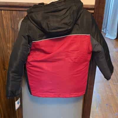 falls-creek-unisex-kids-3-in-1-jacket-red-black-gray-hooded-zip-l-10-12