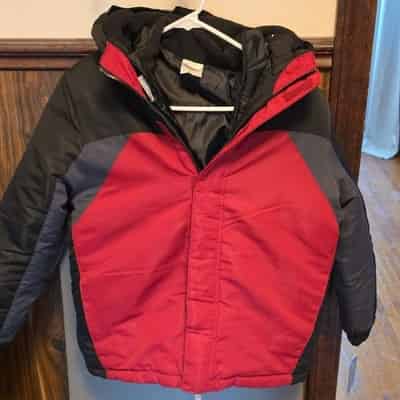 Falls Creek Unisex Kids 3-in-1 Jacket Red Black Gray Hooded Zip L 10/12
