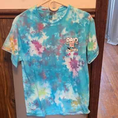 Gildan Heavy Cotton Tie-Dye Bread with Money Cartoon Men's Graphic T-Shirt M