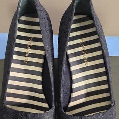 liz-claiborne-kellie-navy-espadrille-stretch-floral-wedge-shoes-8-5m-women