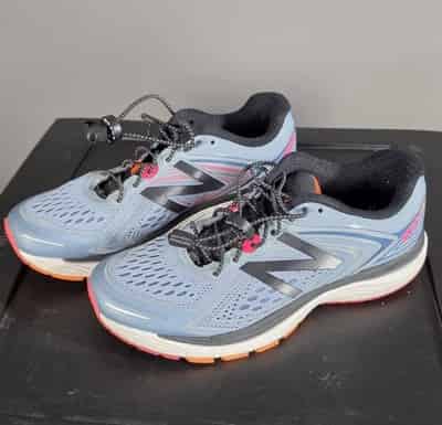 New Balance 860v8 Women's Cushioned Breathable Running Shoes Blue Pink Mesh