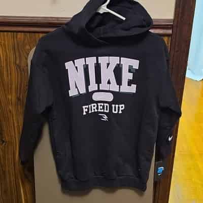 Nike 3BRAND Girls Black Hoodie Long Sleeve Size S Logo 4Q1472-023