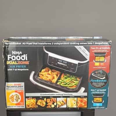 Ninja DualZone Air Fryer DZ071 7-qt Black Dishwasher Safe Dehydrate Broil Reheat