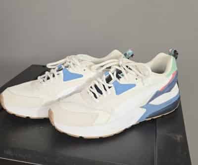 PUMA Mirage Sport White Blue Green Colorblock 397817-02 Men's Athletic Sneakers