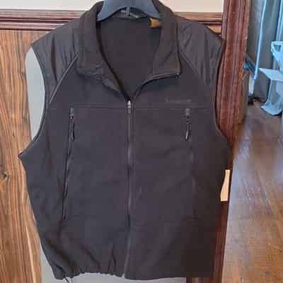 Timberland Black Full Zip Vest XL Men's Zippered Pockets Stand-Up Collar