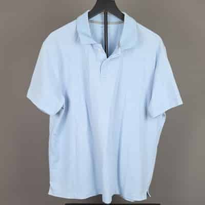 Van Heusen XL Light Blue Polo Shirt Regular Fit 60% Cotton Button Short Sleeve