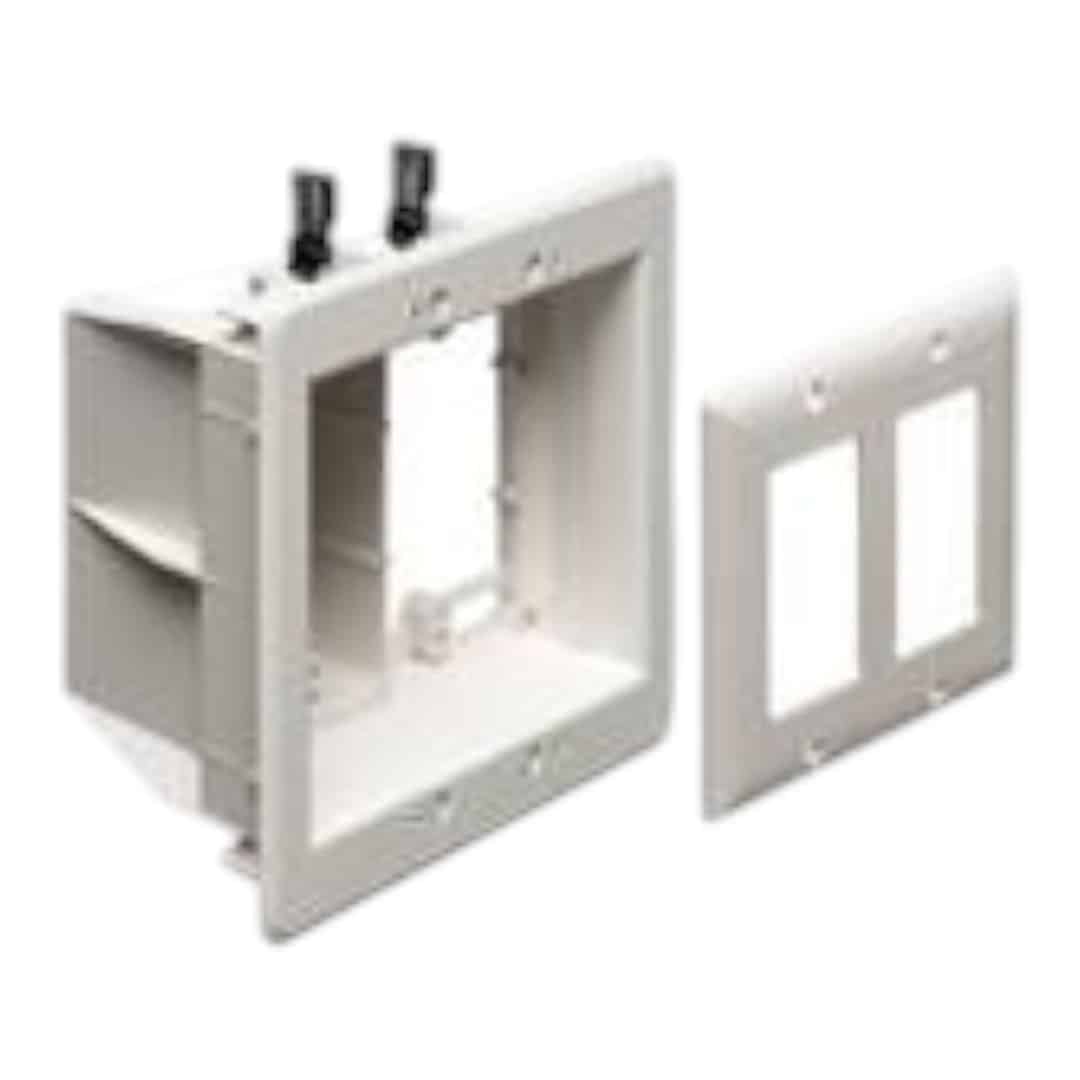 Arlington Industries TVBU505 Recessed Two-Gang TV Box, White