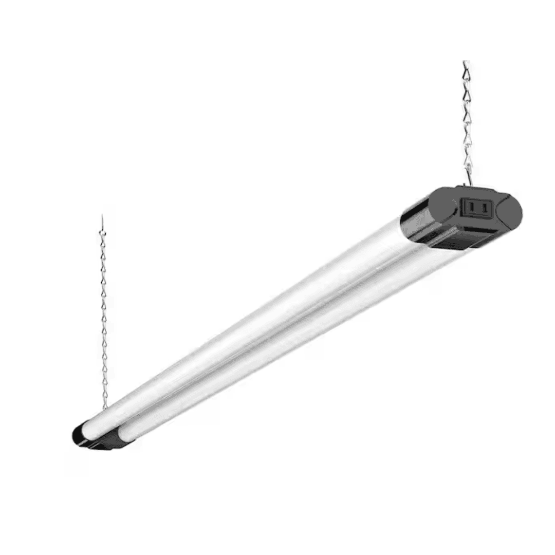 Amico 4ft-250W-4Pcs 4ft 250-Watt Equivalent T8 LED Black Shop Light for Garage (4-Pack), 4400lm, 6500K Cool Daylight