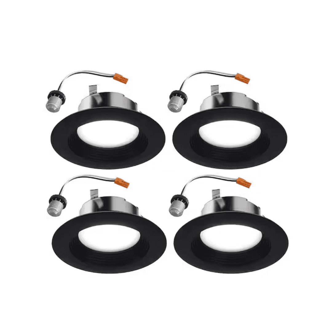 HALO LTT406FSMB-4PK LTT 4 in. Adjustable 5 CCT, New Construction/Remodel/Retrofit, Integrated LED Regressed LED Downlight (4-Pack)
