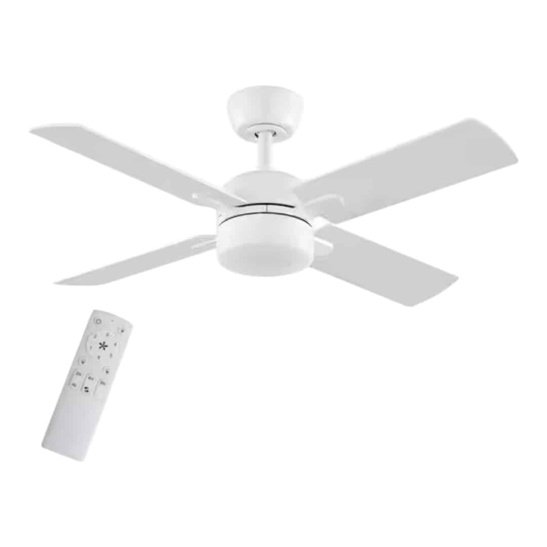 Hampton Bay 84242 Letta 42 in. LED Indoor Matte White Downrod Mount Ceiling Fan with DC Motor and Remote Included