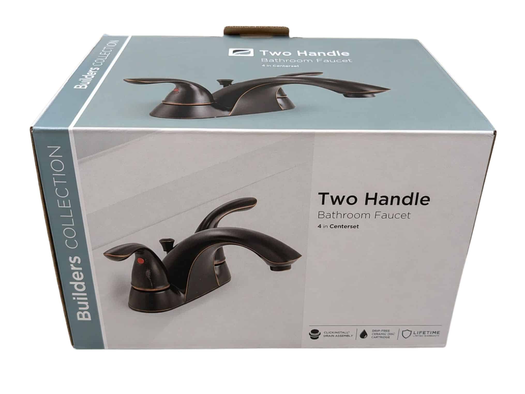 Glacier Bay Builders 793 878 4 in. Centerset 2-Handle Low-Arc Bathroom Faucet in Bronze