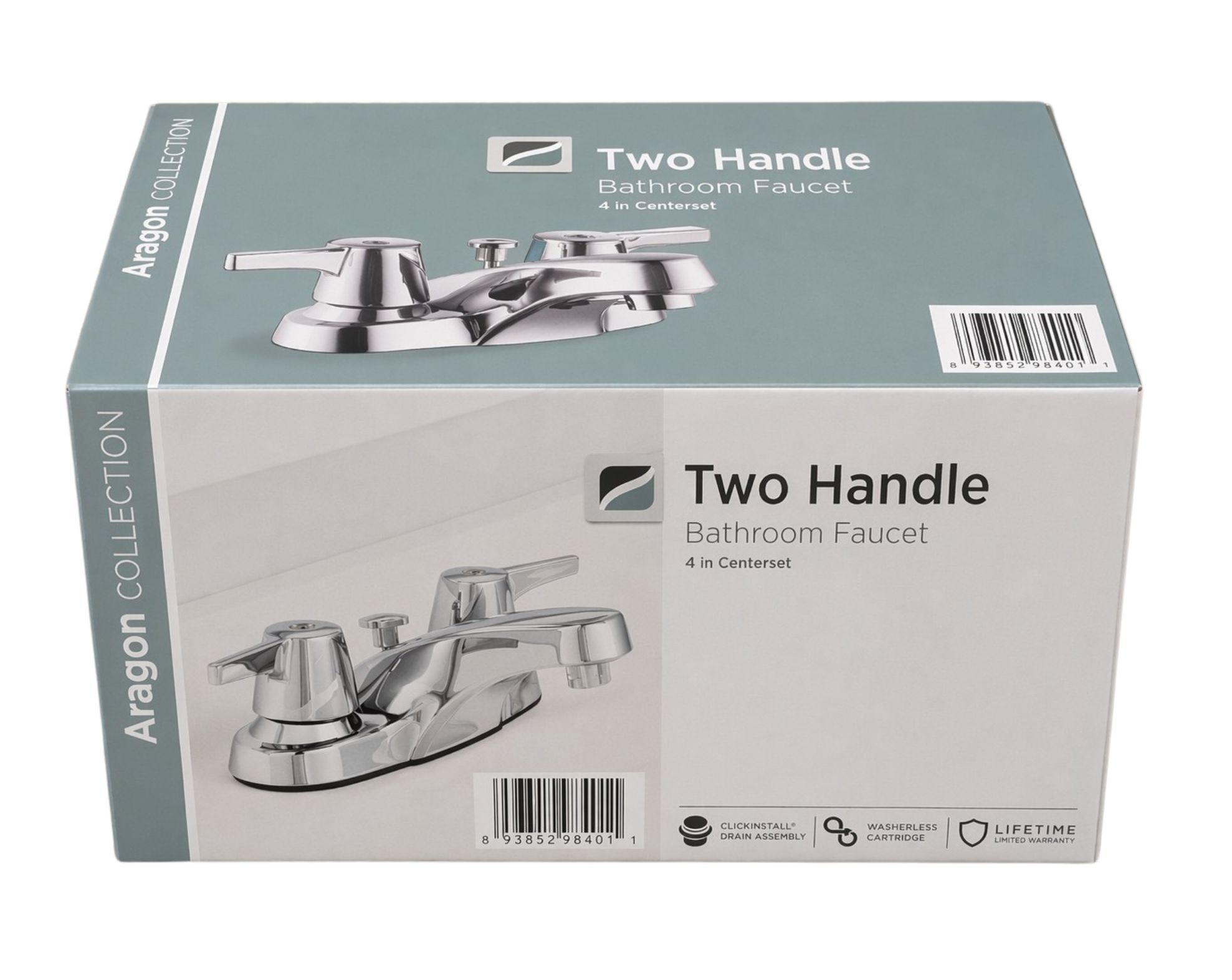 Glacier Bay Aragon 1002 974 548 4 in. Centerset 2-Handle Low-Arc Bathroom Faucet with Pop-Up Drain in Chrome