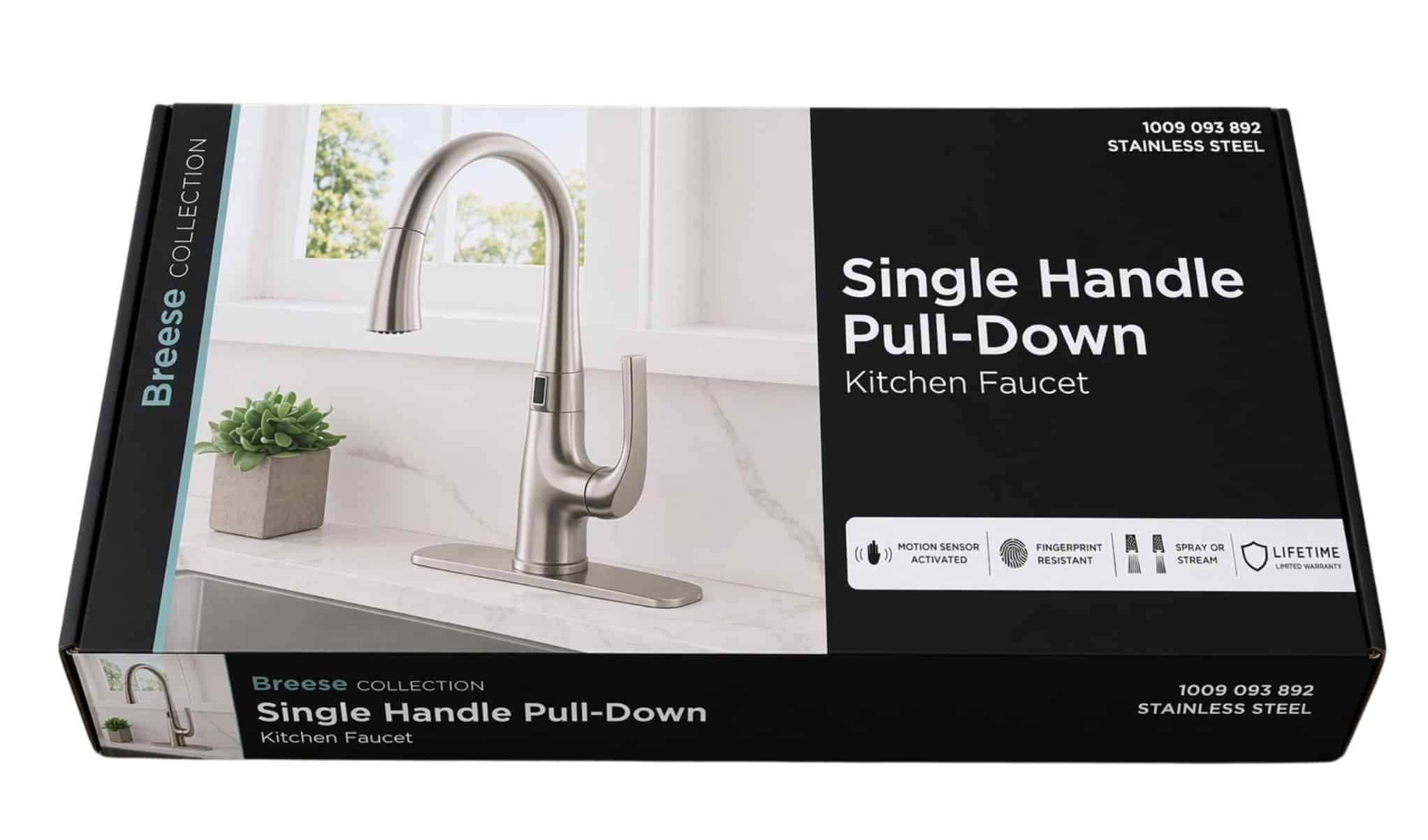 Glacier Bay 1009 093 892 Breese Single-Handle Touchless Pull Down Sprayer Kitchen Faucet in Spot Resist Stainless