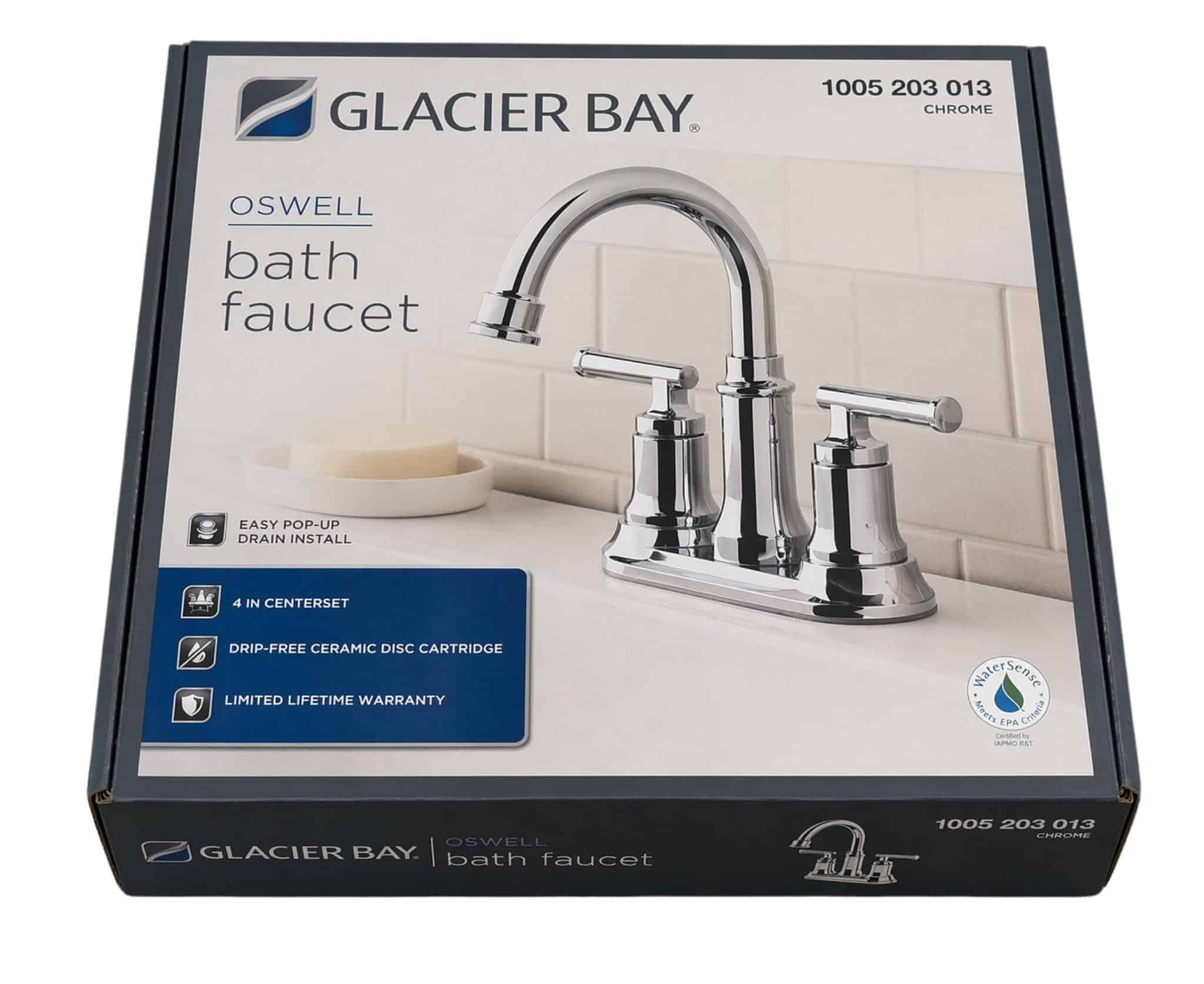 (1005 203 013) 4 in. Centerset Double Handle High-Arc Bathroom Faucet in Chrome