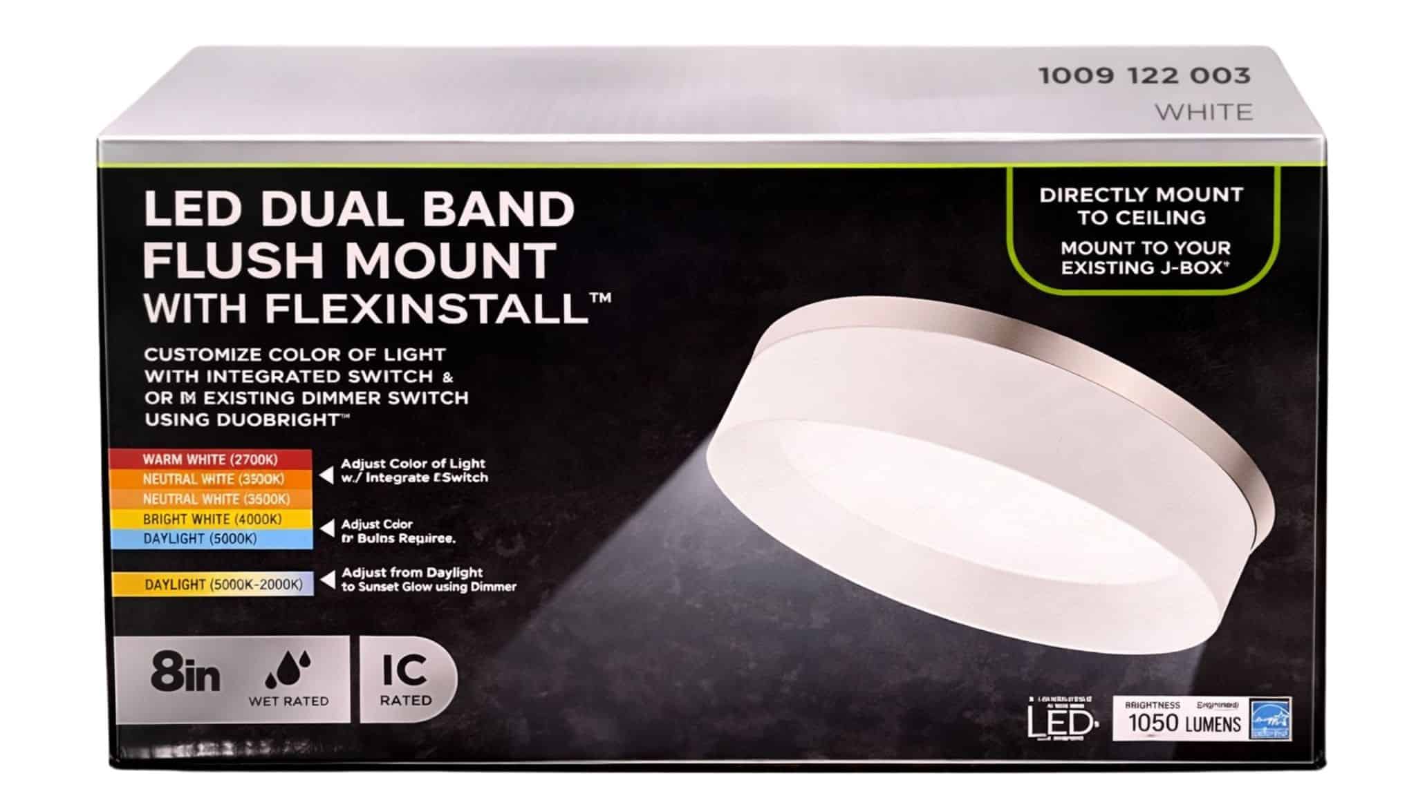 92066 LED 8 in. White Dual Band Recessed Ceiling Light for Home with 5CCT + DuoBright Dimming