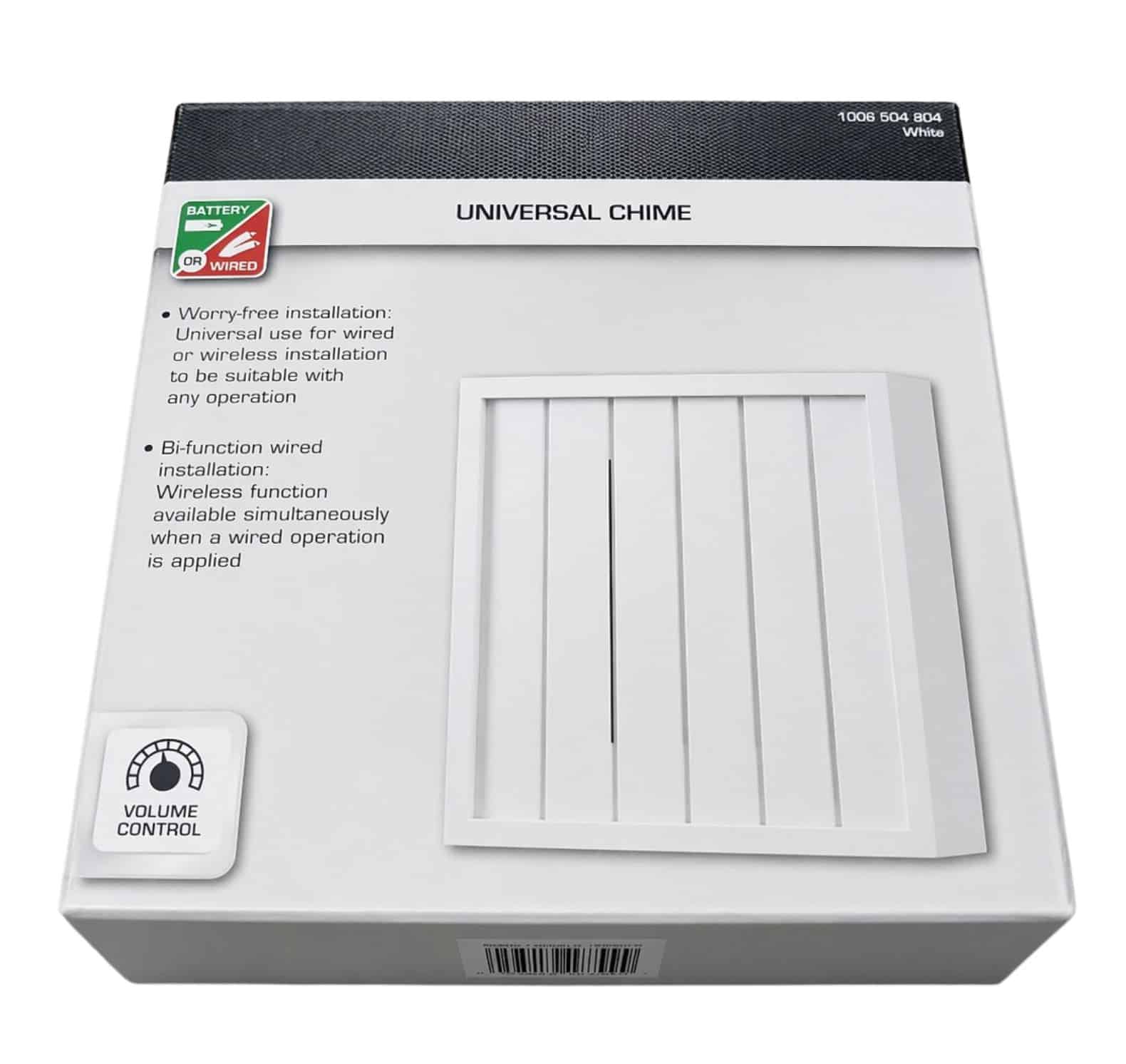 18000019 Wireless or Wired Doorbell , White Bead Board Finish