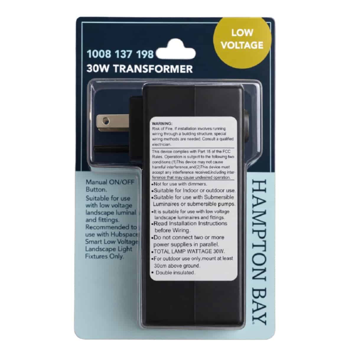 ER-30-15-DC Low Voltage 30-Watt Landscape 15-Volt Plug-In Transformer For Use With Smart Low Voltage Products