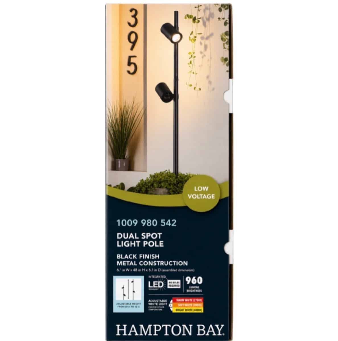 LVP2S1-06W3C-05 480 Lumens Low Voltage Black Integrated LED Outdoor Spotlight with 2 Adjustable Spotlights on a 28-42 in. Pole (1-Pack)