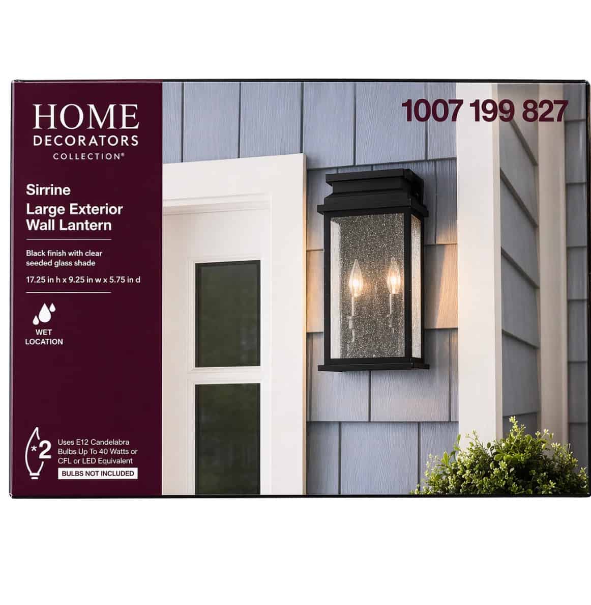 KB27704 2-Light Black Outdoor Hardwired Outdoor Wall Lantern Sconce with Seeded Glass