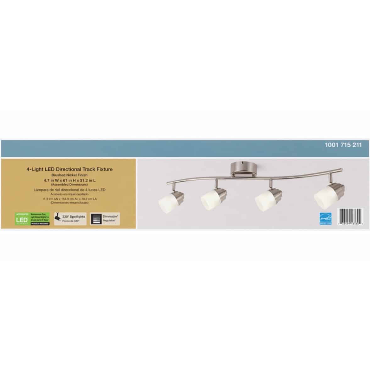 HBT102527A-35 2.6 ft. 4-Light Brushed Nickel Integrated LED Track Lighting