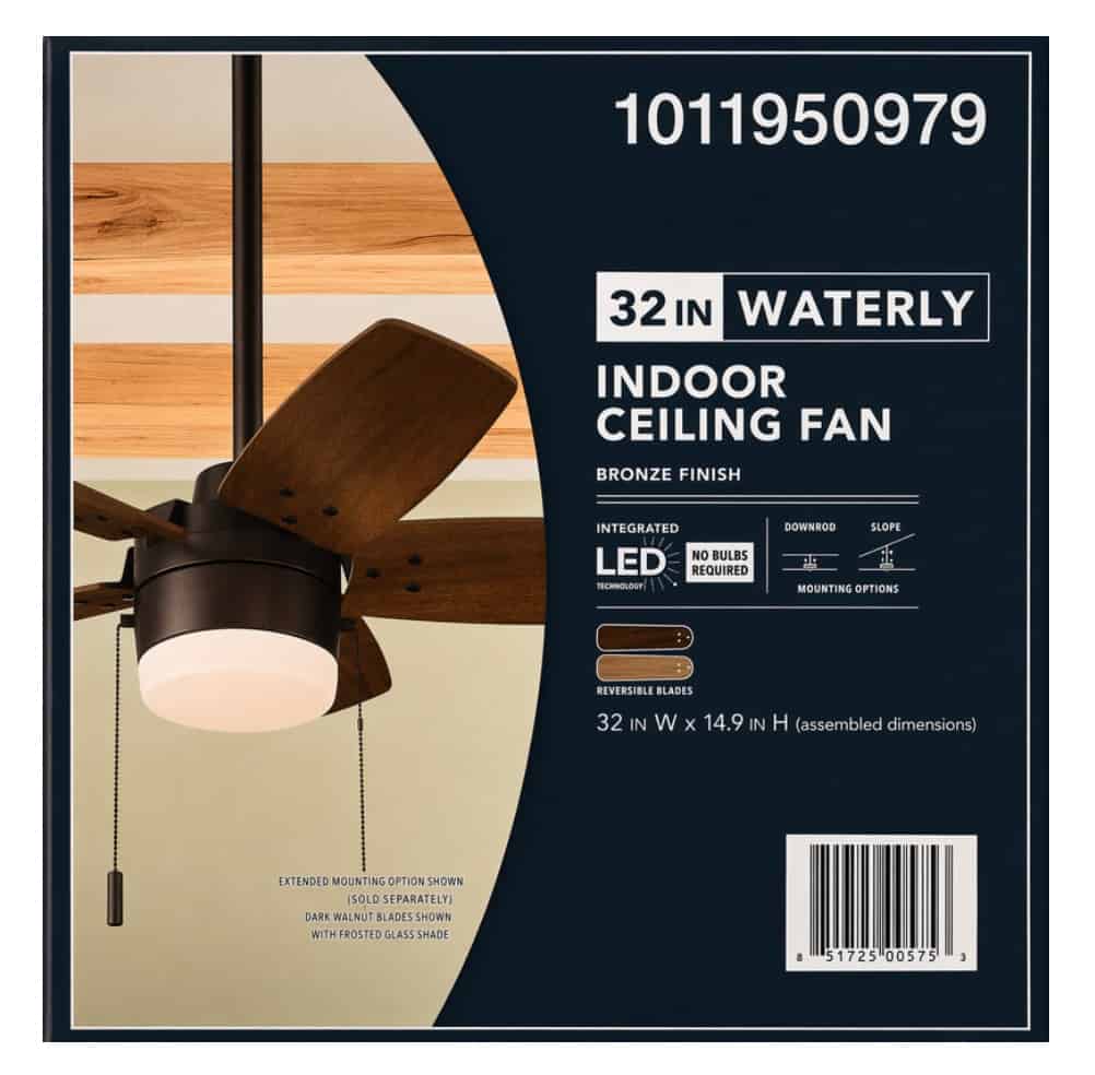 63086-BZ 32 in. Indoor in Plated Bronze Ceiling Fan with Integrated LED