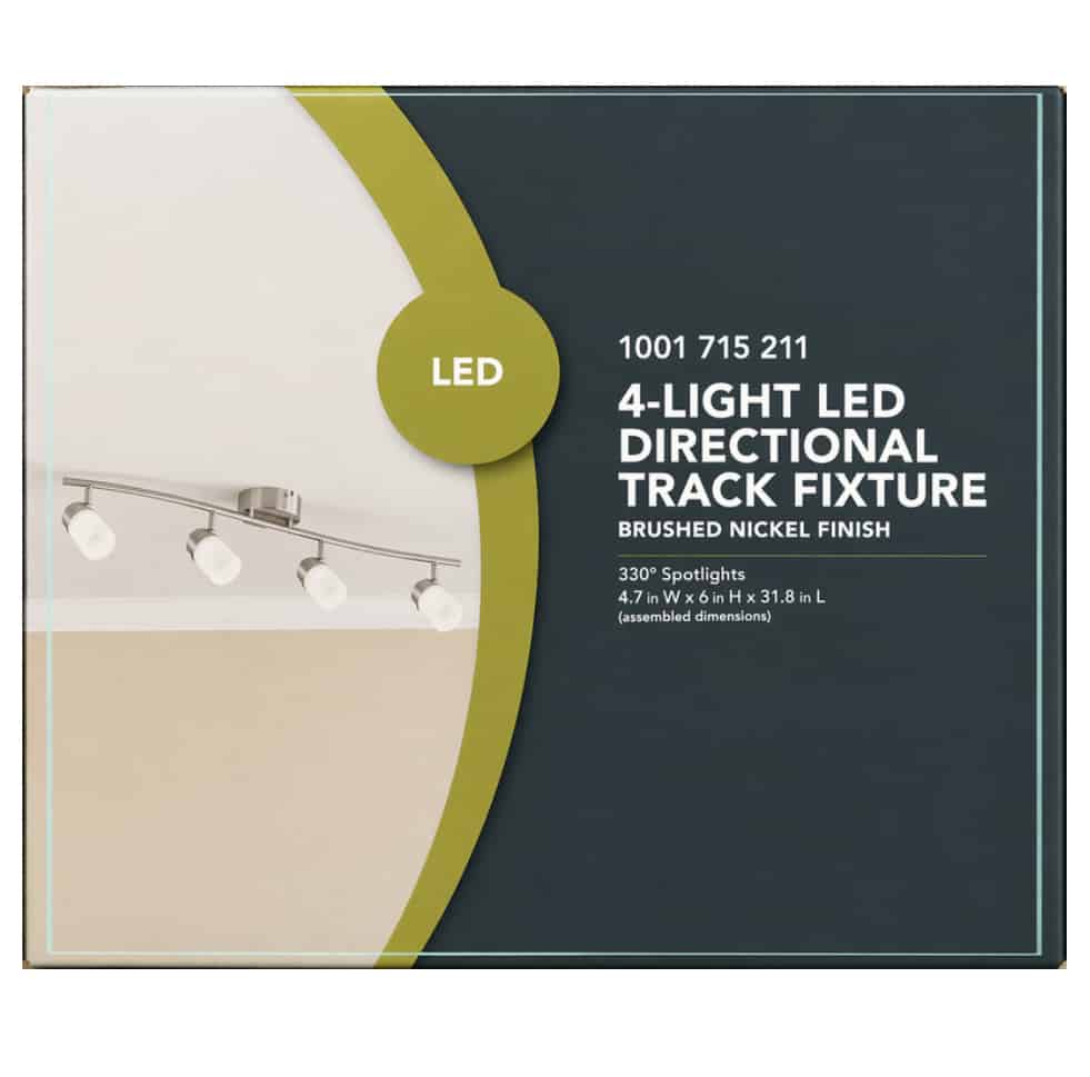 HBT102527B-35 2.6 ft. 4-Light Brushed Nickel Integrated LED Fixed Track Lighting Kit