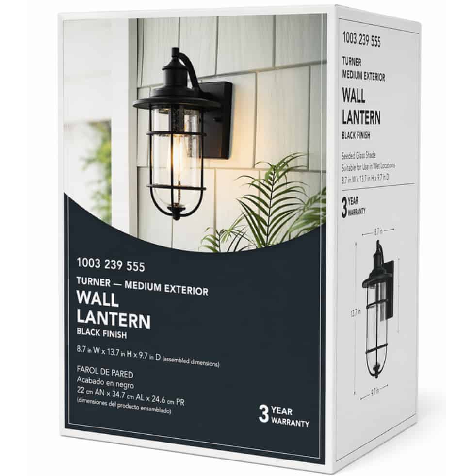 44891 13.5 in. Matte Black Modern Outdoor 1-Light Wall Sconce