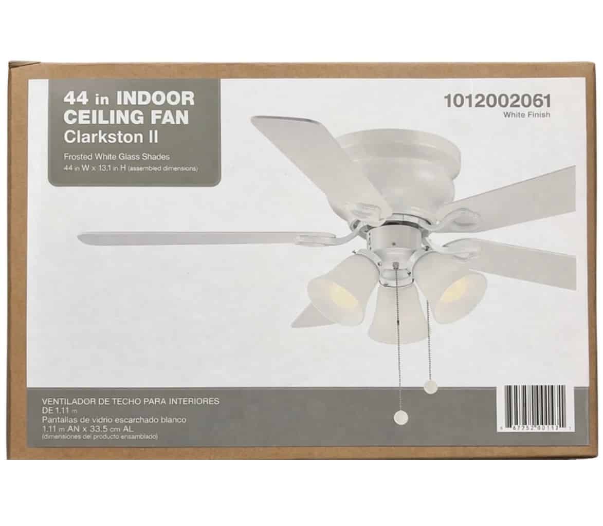 Clarkston II 44 in. LED Indoor White Ceiling Fan SW18030 WH with Light Kit