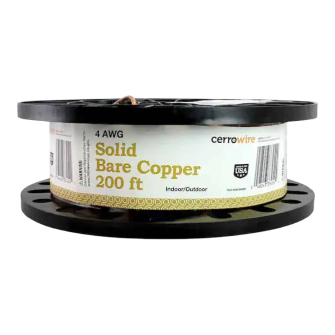 Cerrowire 050-2400H 200 ft. 4-Gauge Solid Bare Copper Grounding Wire