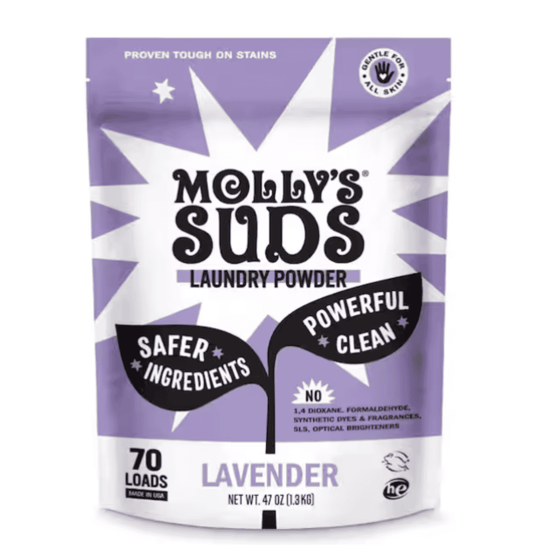 Molly's Suds 70-LAV 47 oz. Lavender, Fragrance Free and Clean for Sensitive Skin, High Efficiency Safe Powder Laundry Detergent (70 Loads) ( 9 Pack )