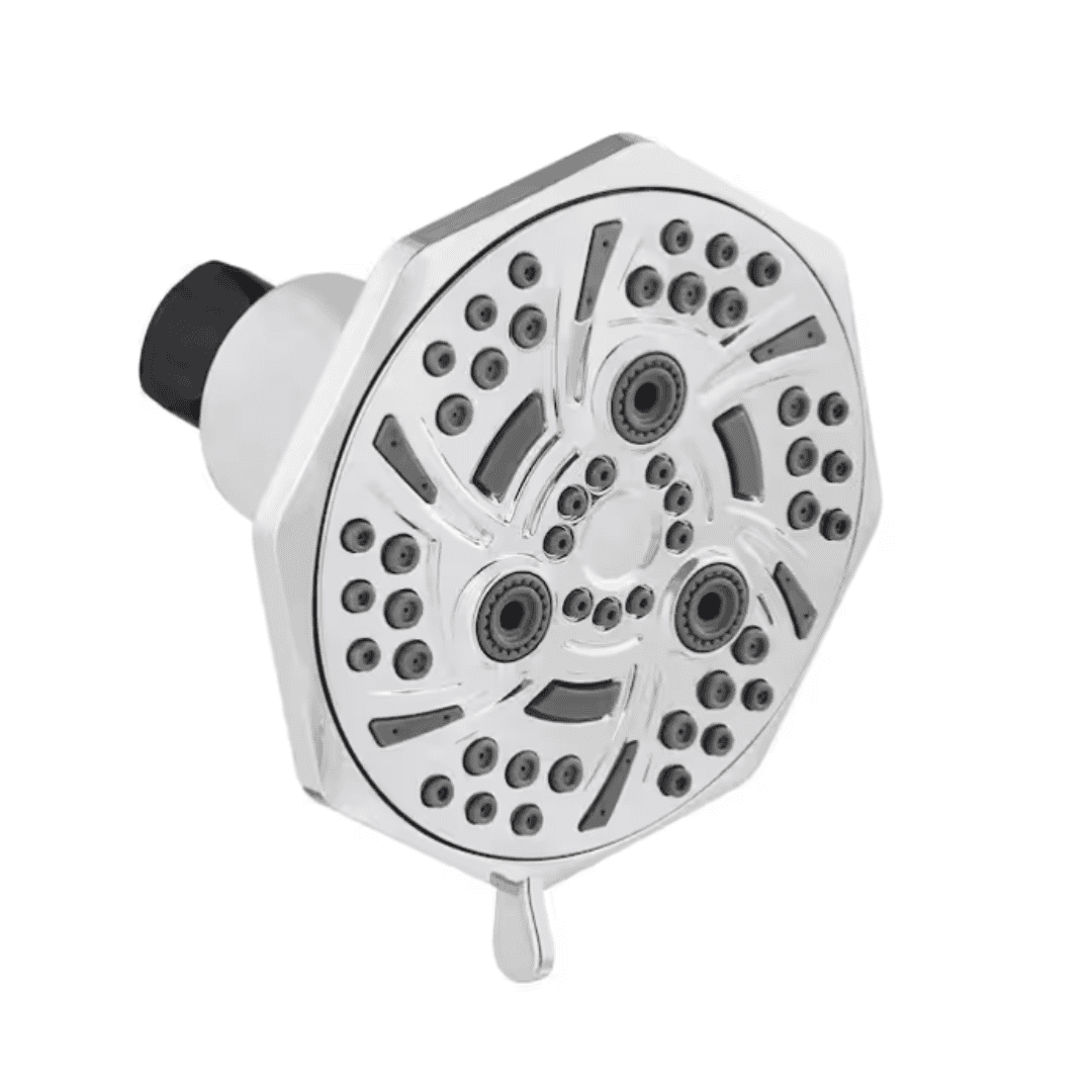 Glacier Bay HD51745-X001 Fairpark 5-Spray Patterns with 4.7 in. Tub Wall Mount Single Fixed Shower Head in Polished Chrome