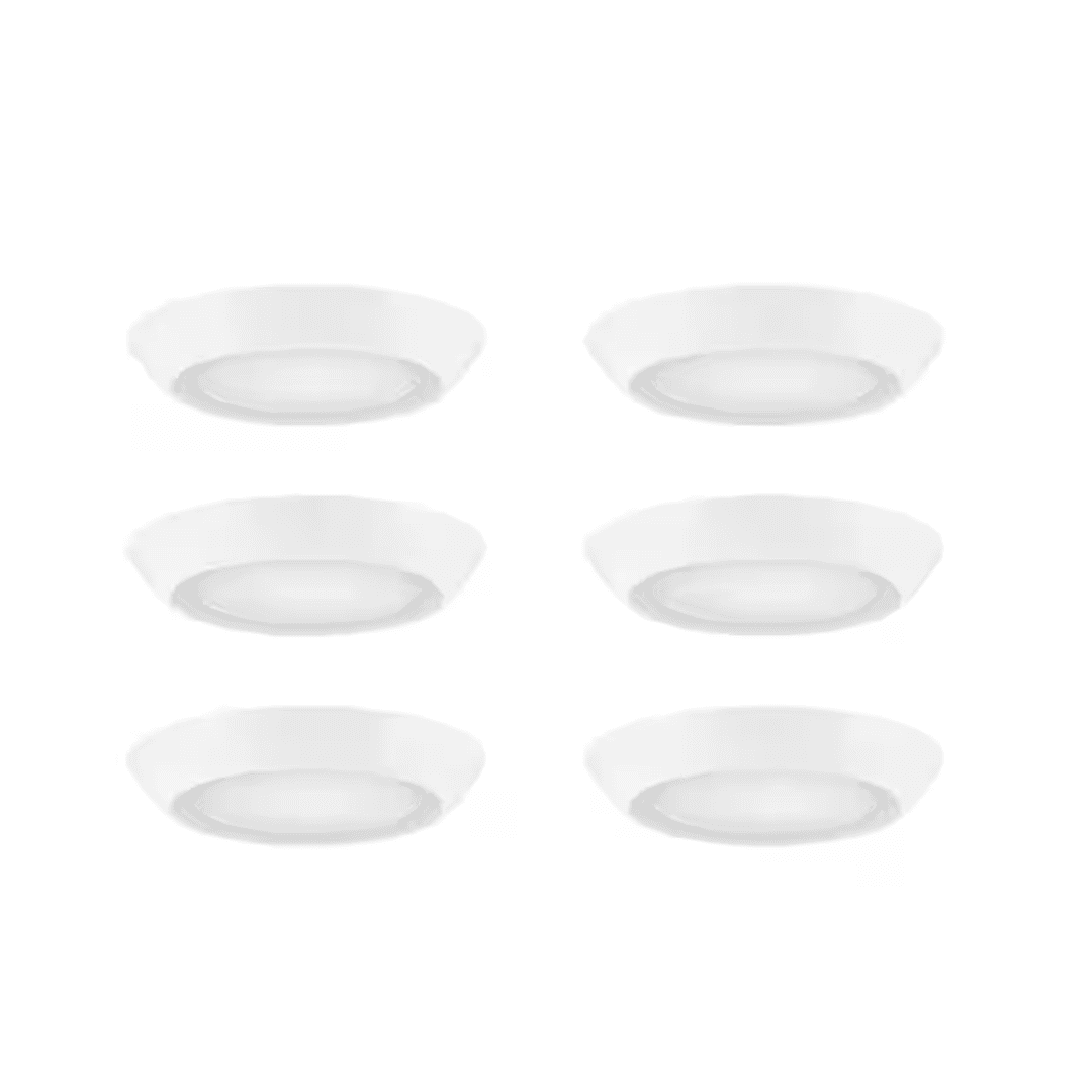 Commercial Electric A01065302A 6-Pack 4 in. LED Surface Mount Downlight Flush Mount Disk Light Fixture, 900 Lumens, Selectable CCT 2700K-5000K