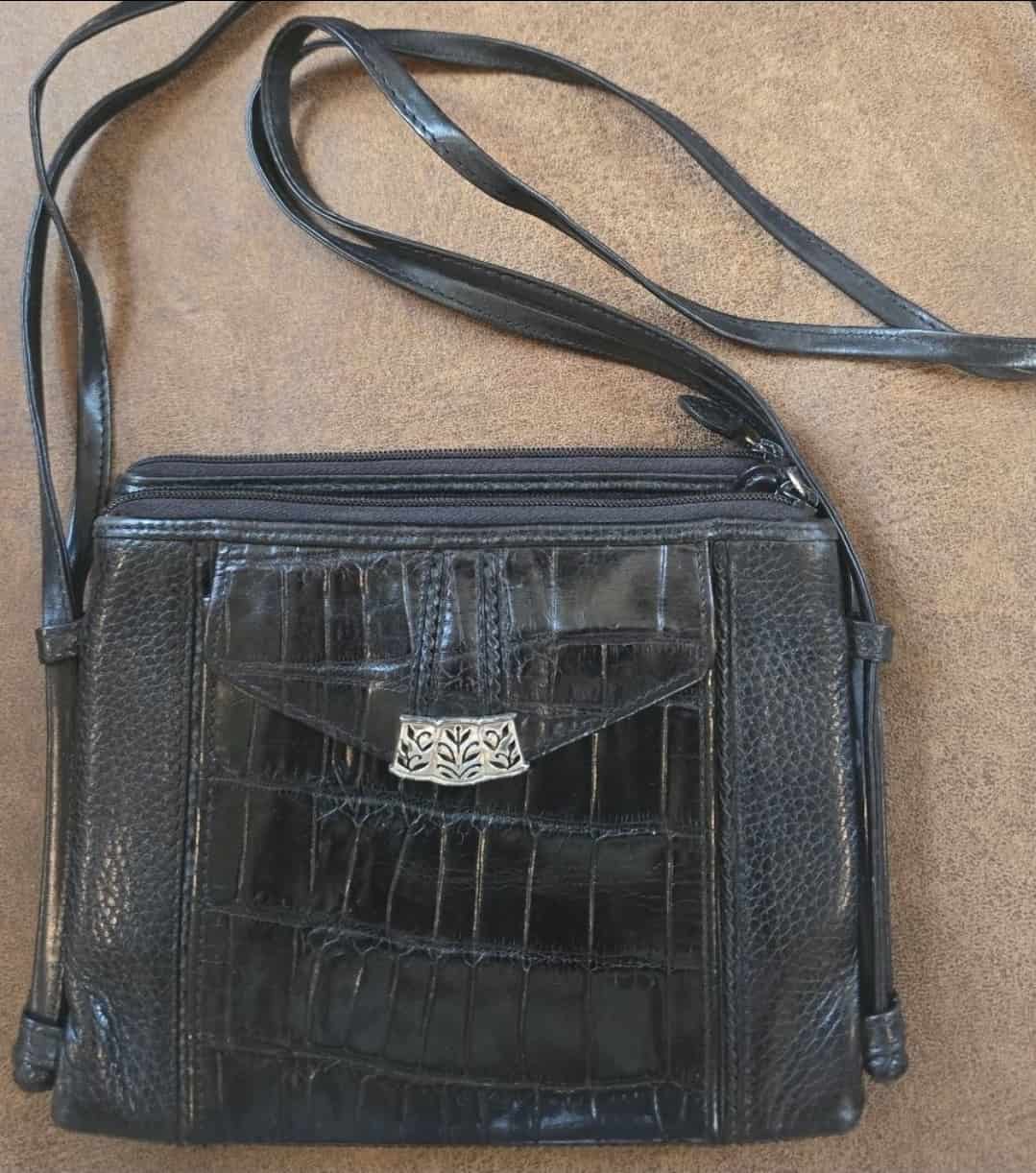 Brighton Small Crossbody Bag Black Textured