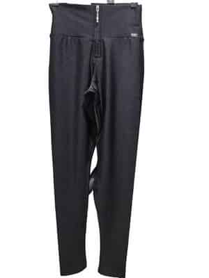 Cajubrasil Black Leggings with Front Zipper L