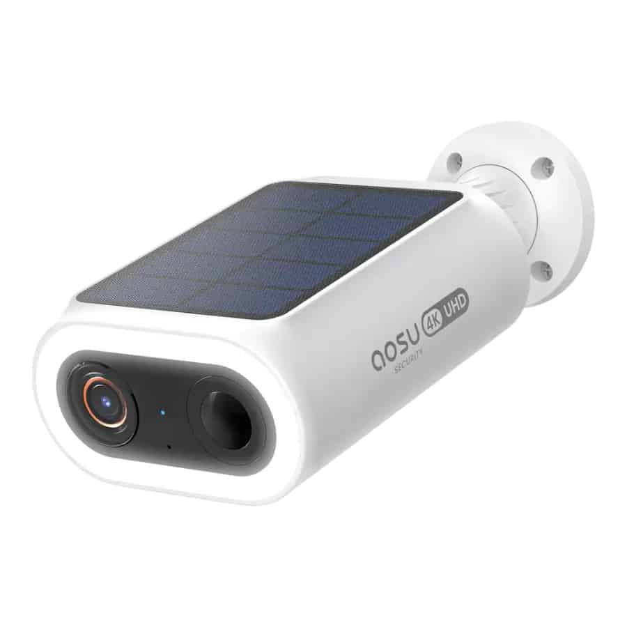 AOSU C8S2CA11 4K UHD 8.0-MP Wi-Fi Outdoor AI-Smart SolarCam P1 Max Security Camera - White