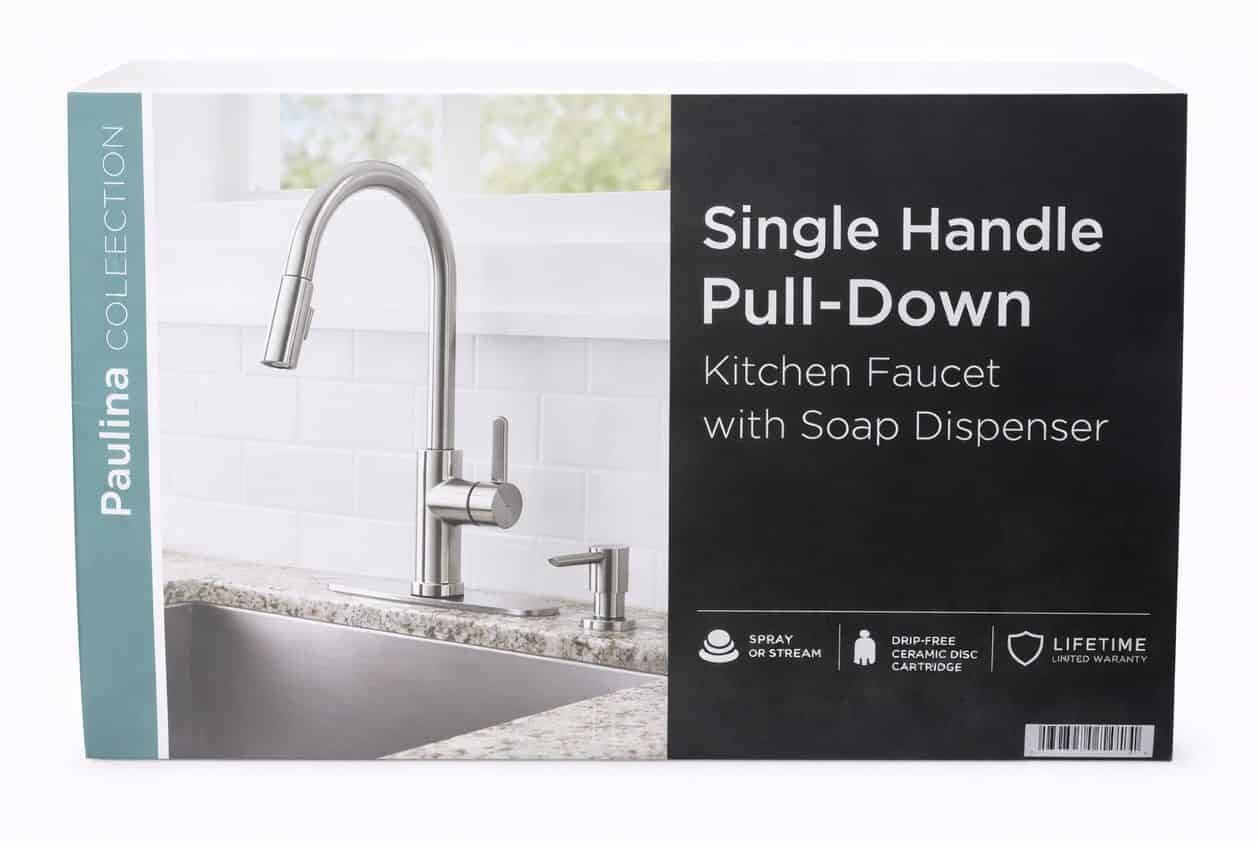 1008 022 733 Single-Handle Pull-Down Sprayer Kitchen Faucet with TurboSpray, FastMount, Soap Dispenser in Stainless Steel