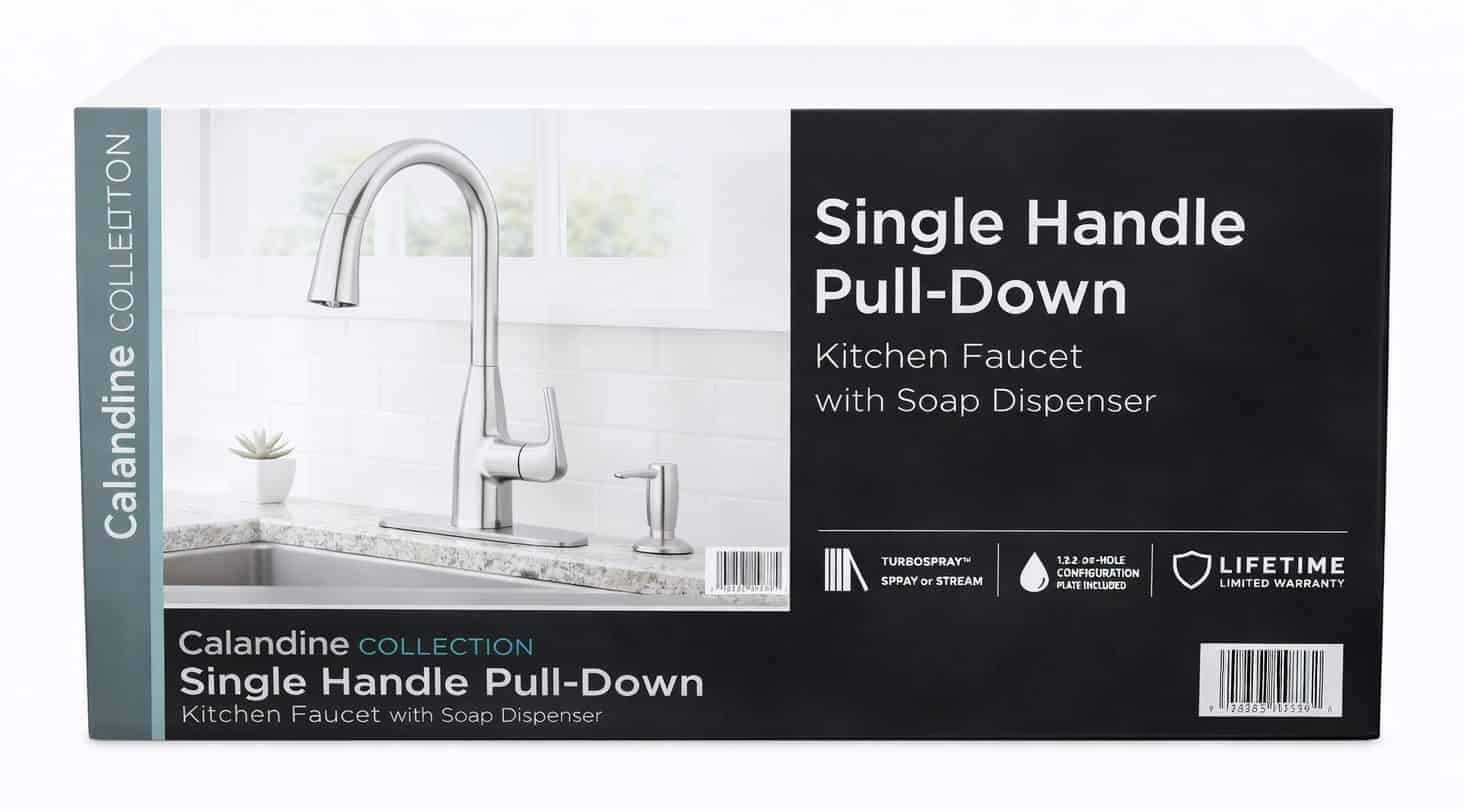 1009 093 889 Single-Handle Pull-Down Sprayer Kitchen Faucet with soap dispenser Stainless