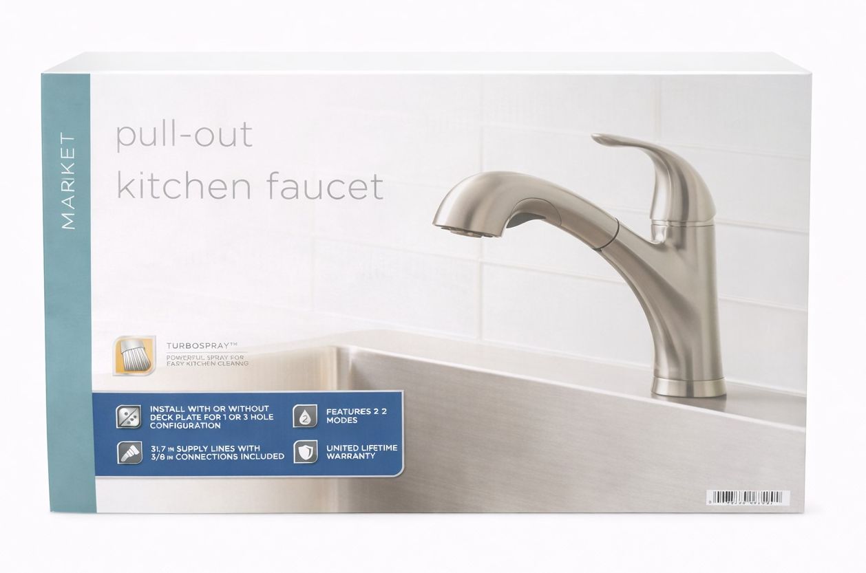 Glacier Bay Market 1001 813 690 Single-Handle Pull-Out Sprayer Kitchen Faucet in Stainless Steel