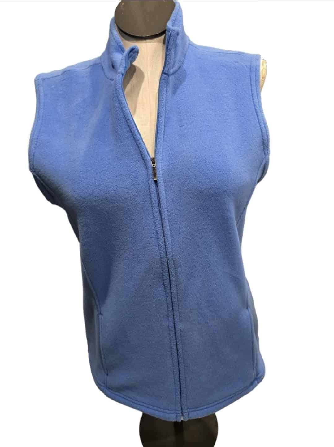 L.L.Bean Women’s Blue Fleece Full-Zip Vest L