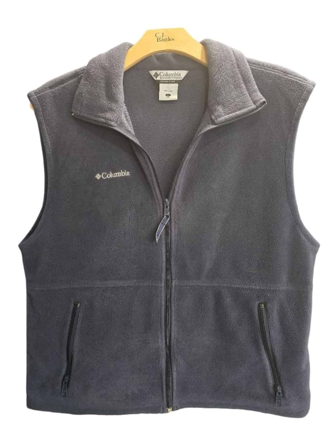 Men’s Columbia L Gray Full Zip Fleece Vest
